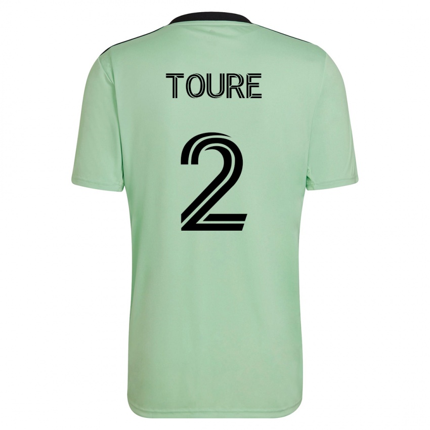 Dame Cheick Touré #2 Lysegrønn Bortetrøye Drakt Trøye 2023/24 Skjorter T-Skjorte