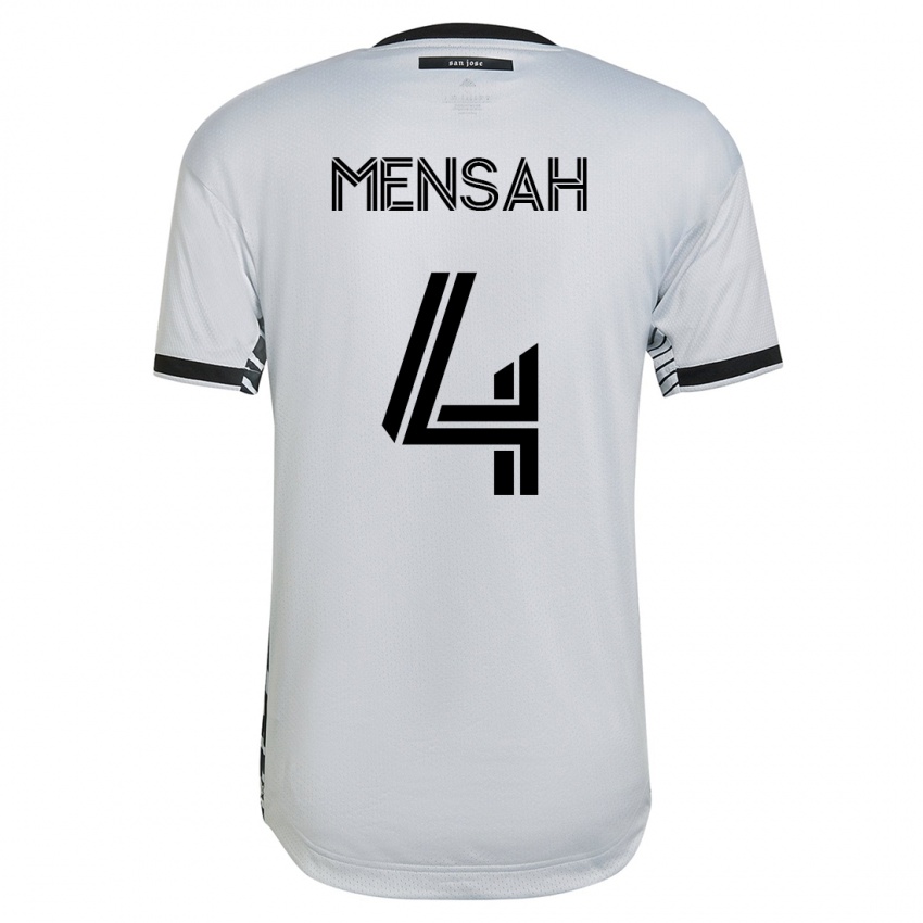 Dame Jonathan Mensah #4 Hvit Bortetrøye Drakt Trøye 2023/24 Skjorter T-Skjorte