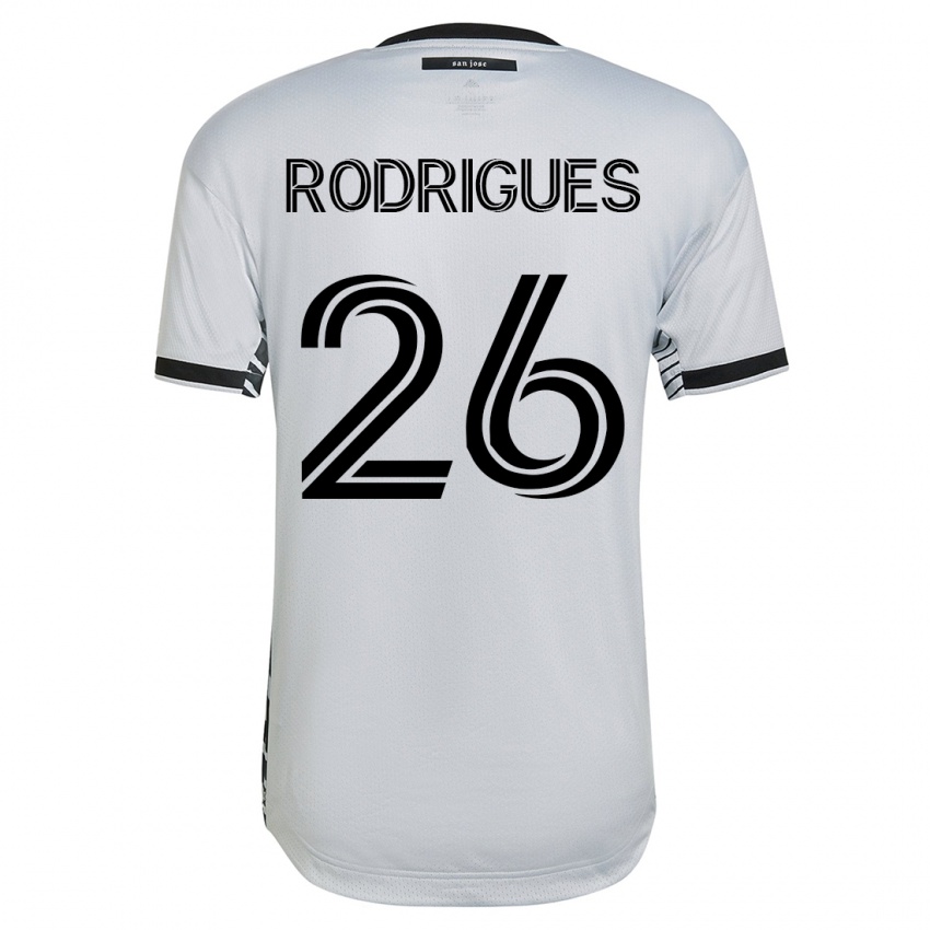 Dame Rodrigues #26 Hvit Bortetrøye Drakt Trøye 2023/24 Skjorter T-Skjorte