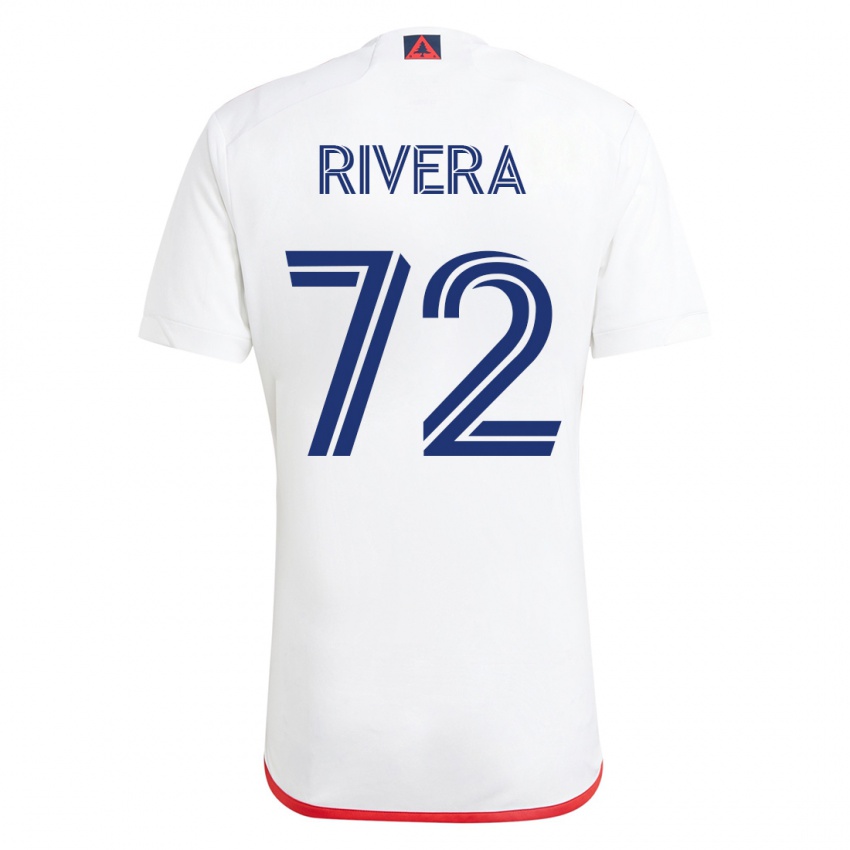 Dame Damián Rivera #72 Hvit Rød Bortetrøye Drakt Trøye 2023/24 Skjorter T-Skjorte