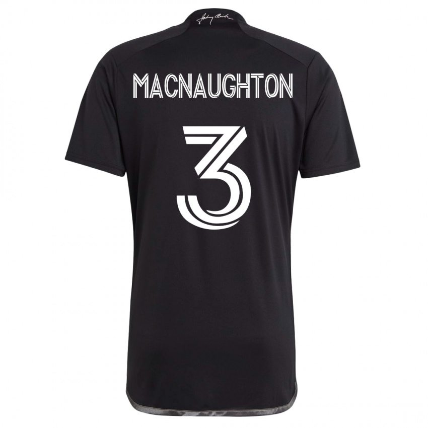 Dame Lukas Macnaughton #3 Svart Bortetrøye Drakt Trøye 2023/24 Skjorter T-Skjorte