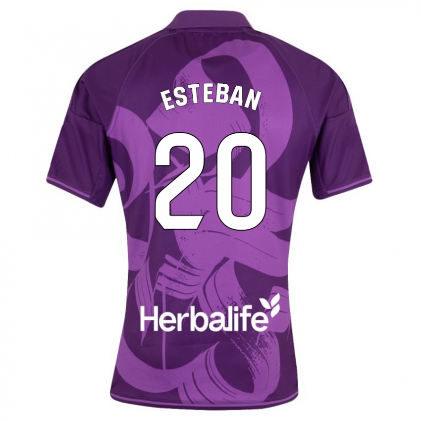 Dame Sergio Esteban #20 Fiolett Bortetrøye Drakt Trøye 2023/24 Skjorter T-Skjorte