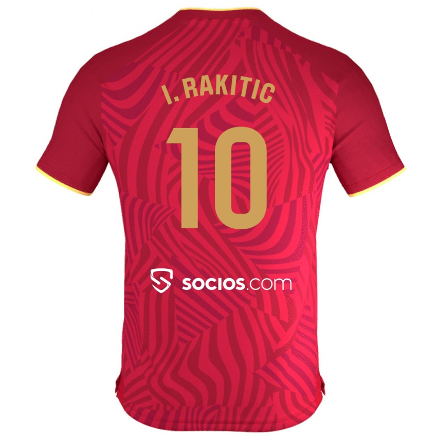 Dame Ivan Rakitic #10 Rød Bortetrøye Drakt Trøye 2023/24 Skjorter T-Skjorte