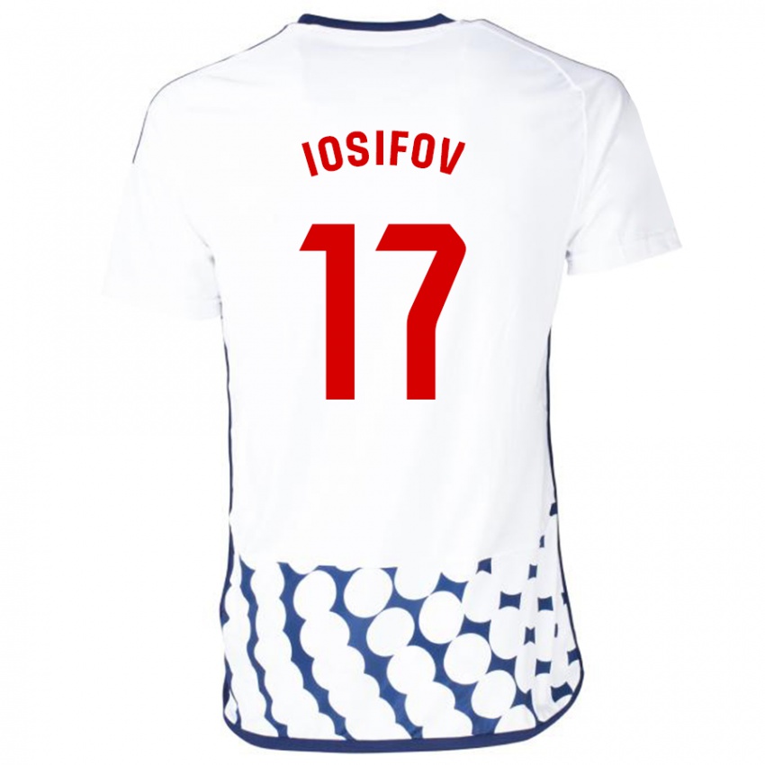Dame Nikita Iosifov #17 Hvit Bortetrøye Drakt Trøye 2023/24 Skjorter T-Skjorte