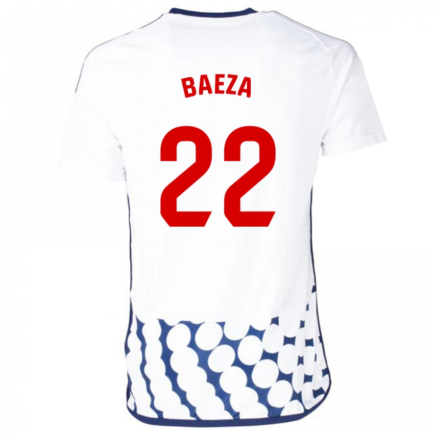 Dame Miguel Baeza #22 Hvit Bortetrøye Drakt Trøye 2023/24 Skjorter T-Skjorte