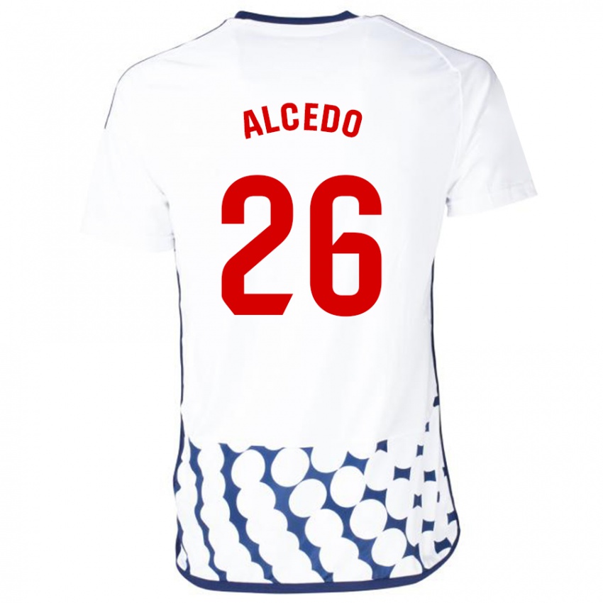 Dame Juan María Alcedo #26 Hvit Bortetrøye Drakt Trøye 2023/24 Skjorter T-Skjorte