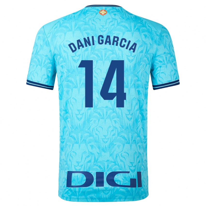 Dame Dani Garcia #14 Himmelblå Bortetrøye Drakt Trøye 2023/24 Skjorter T-Skjorte
