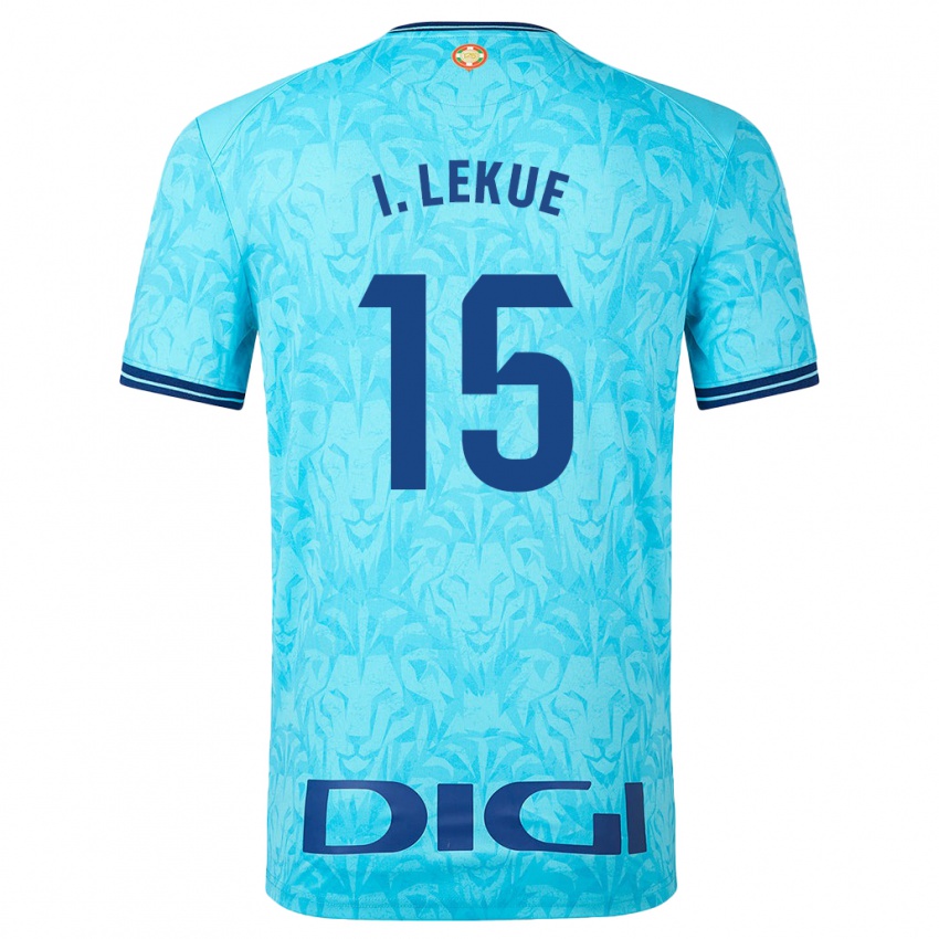 Dame Inigo Lekue #15 Himmelblå Bortetrøye Drakt Trøye 2023/24 Skjorter T-Skjorte