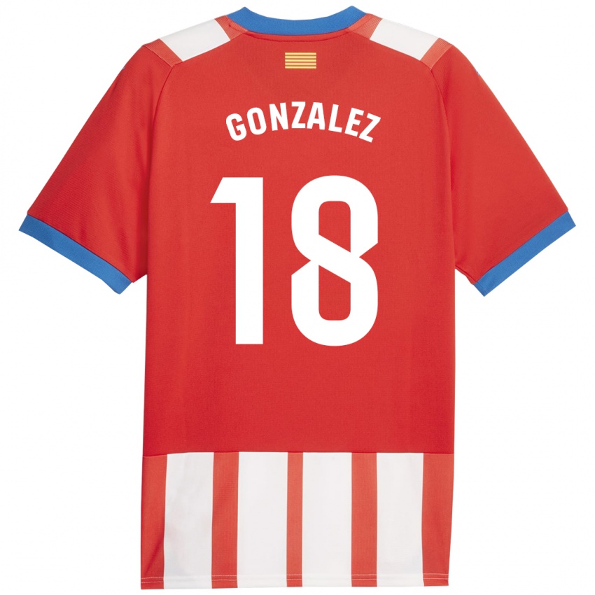 Barn Gerard Gonzalez #18 Rød Hvit Hjemmetrøye Drakt Trøye 2023/24 Skjorter T-Skjorte