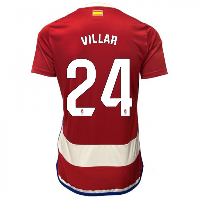 Barn Gonzalo Villar #24 Rød Hjemmetrøye Drakt Trøye 2023/24 Skjorter T-Skjorte