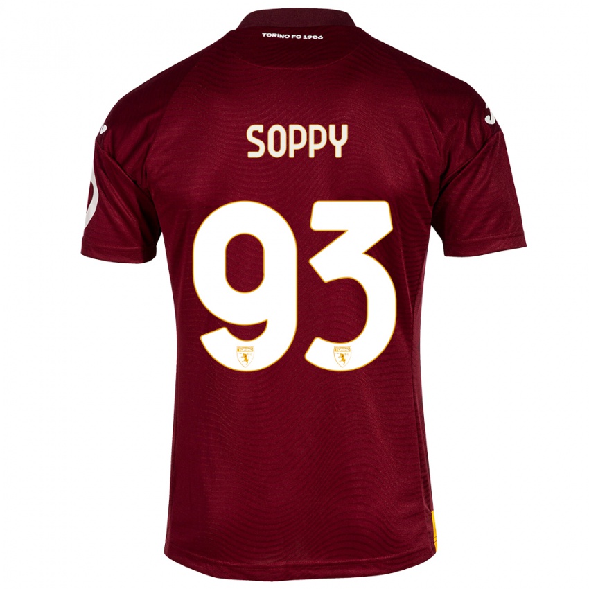 Barn Brandon Soppy #93 Mørkerød Hjemmetrøye Drakt Trøye 2023/24 Skjorter T-Skjorte