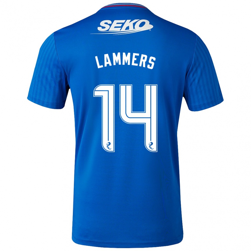 Barn Sam Lammers #14 Blå Hjemmetrøye Drakt Trøye 2023/24 Skjorter T-Skjorte