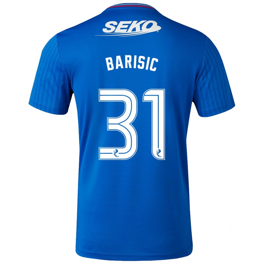 Barn Borna Barisic #31 Blå Hjemmetrøye Drakt Trøye 2023/24 Skjorter T-Skjorte