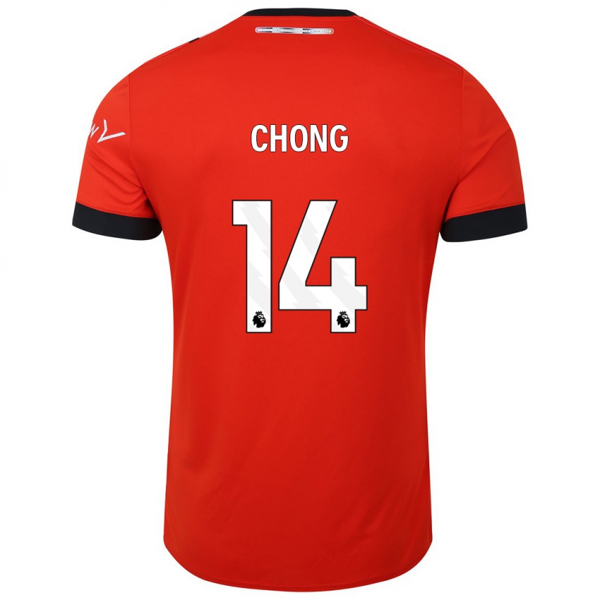 Barn Tahith Chong #14 Rød Hjemmetrøye Drakt Trøye 2023/24 Skjorter T-Skjorte