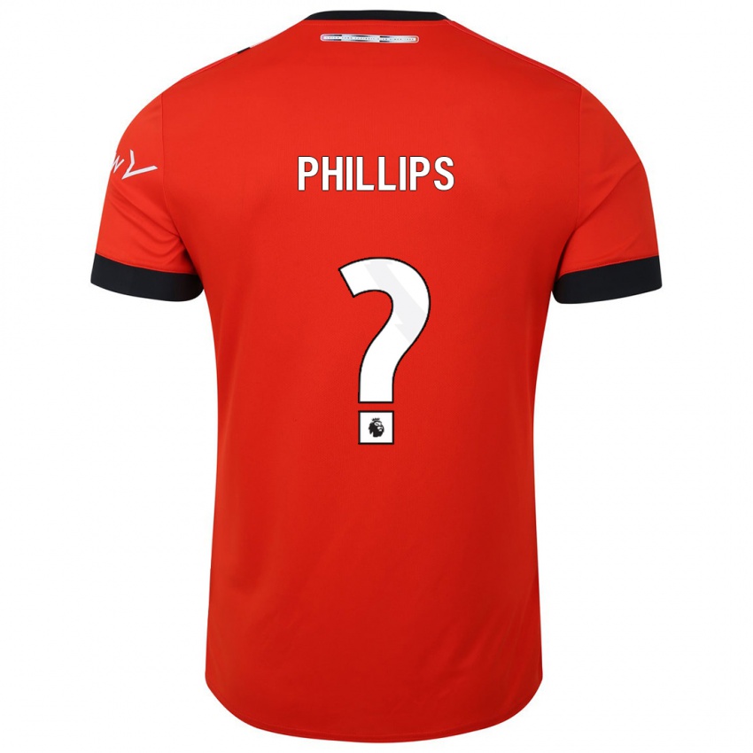 Barn Josh Phillips #0 Rød Hjemmetrøye Drakt Trøye 2023/24 Skjorter T-Skjorte