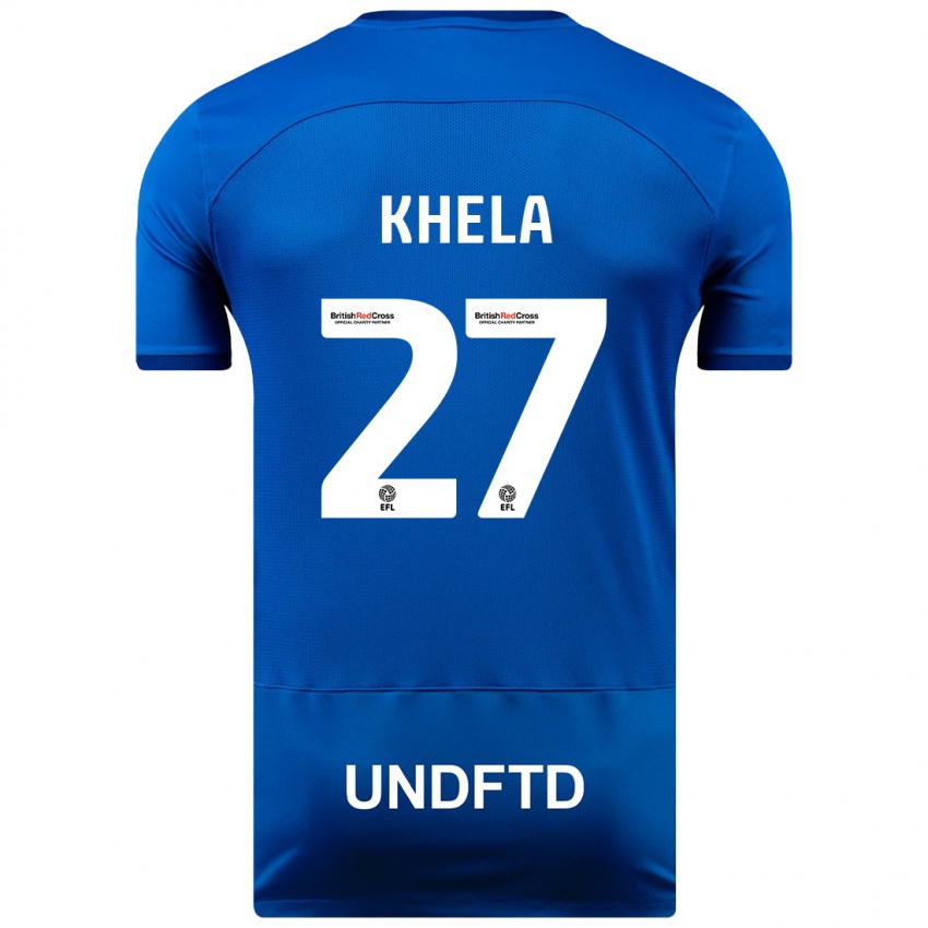 Barn Brandon Khela #27 Blå Hjemmetrøye Drakt Trøye 2023/24 Skjorter T-Skjorte