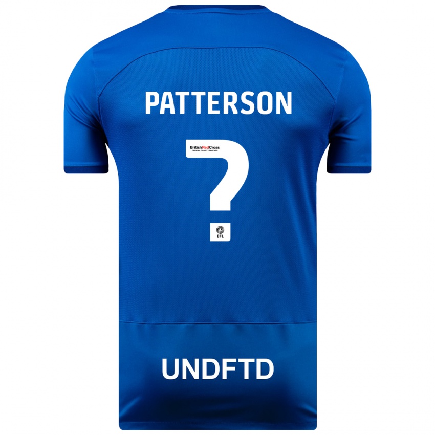 Barn Rico Patterson #0 Blå Hjemmetrøye Drakt Trøye 2023/24 Skjorter T-Skjorte