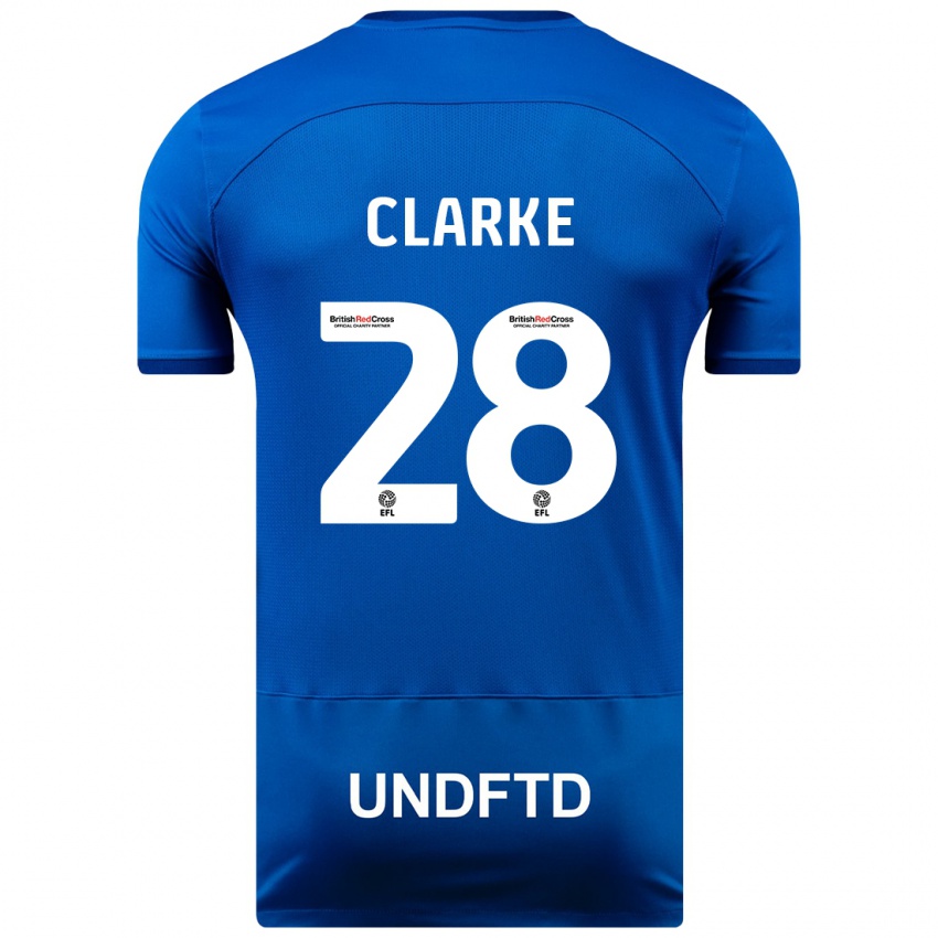 Barn Charlotte Clarke #28 Blå Hjemmetrøye Drakt Trøye 2023/24 Skjorter T-Skjorte