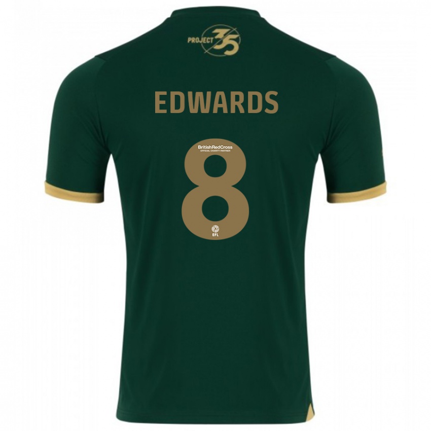 Barn Joe Edwards #8 Grønn Hjemmetrøye Drakt Trøye 2023/24 Skjorter T-Skjorte