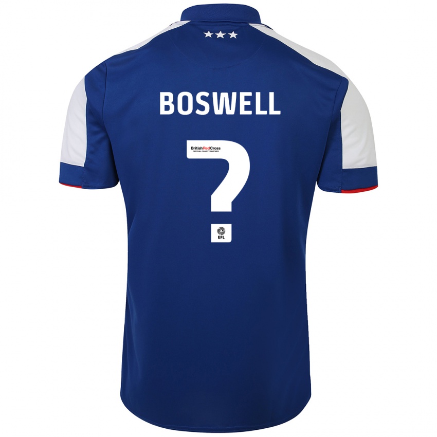Barn Ashton Boswell #0 Blå Hjemmetrøye Drakt Trøye 2023/24 Skjorter T-Skjorte