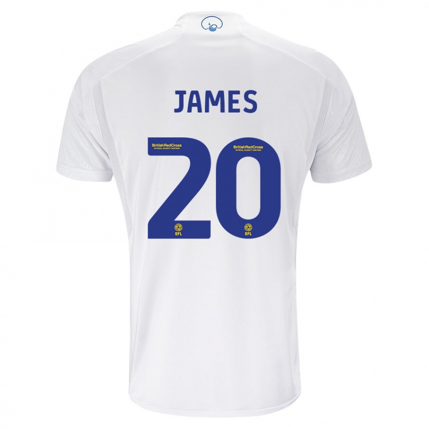 Barn Daniel James #20 Hvit Hjemmetrøye Drakt Trøye 2023/24 Skjorter T-Skjorte