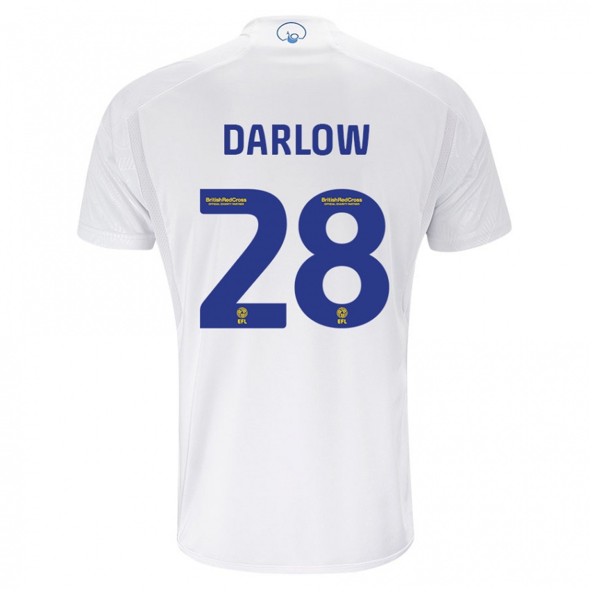 Barn Karl Darlow #28 Hvit Hjemmetrøye Drakt Trøye 2023/24 Skjorter T-Skjorte
