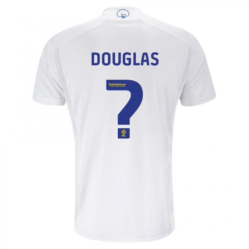 Barn Connor Douglas #0 Hvit Hjemmetrøye Drakt Trøye 2023/24 Skjorter T-Skjorte