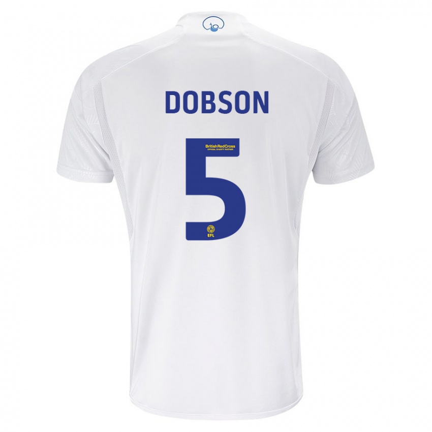 Barn Ellie Dobson #5 Hvit Hjemmetrøye Drakt Trøye 2023/24 Skjorter T-Skjorte