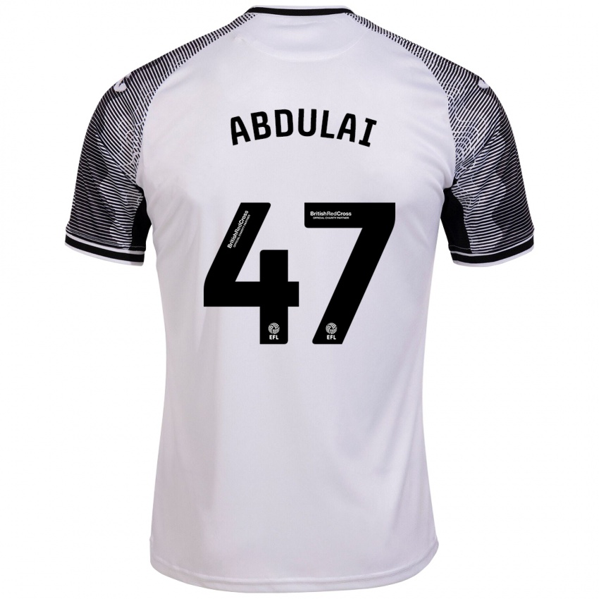 Barn Azeem Abdulai #47 Hvit Hjemmetrøye Drakt Trøye 2023/24 Skjorter T-Skjorte