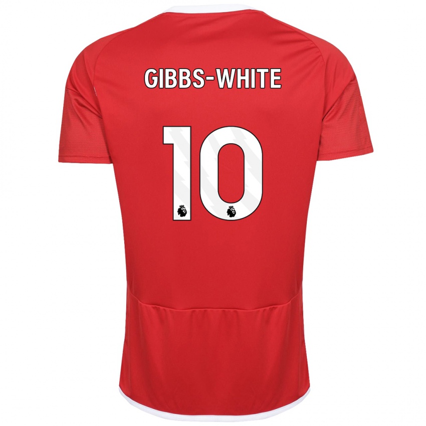 Barn Morgan Gibbs-White #10 Rød Hjemmetrøye Drakt Trøye 2023/24 Skjorter T-Skjorte