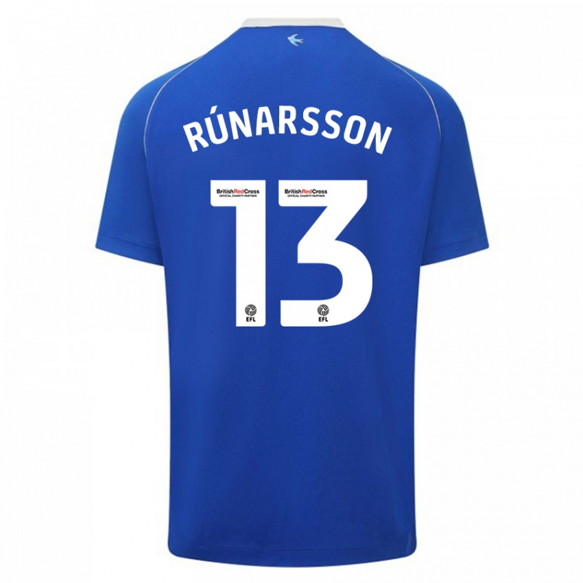 Barn Runar Alex Runarsson #13 Blå Hjemmetrøye Drakt Trøye 2023/24 Skjorter T-Skjorte