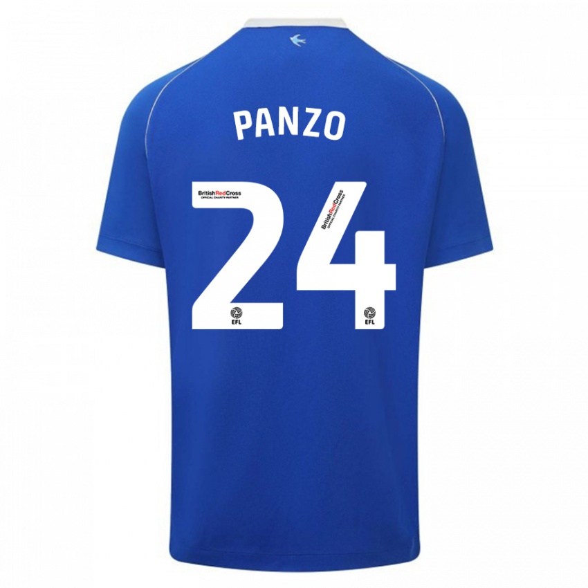 Barn Jonathan Panzo #24 Blå Hjemmetrøye Drakt Trøye 2023/24 Skjorter T-Skjorte