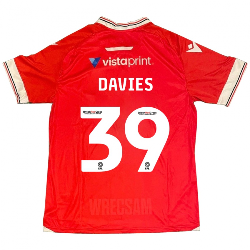 Barn Daniel Davies #39 Rød Hjemmetrøye Drakt Trøye 2023/24 Skjorter T-Skjorte