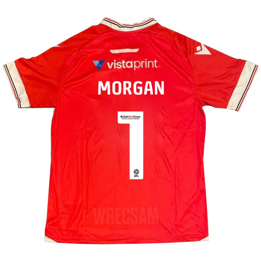 Barn Delyth Morgan #1 Rød Hjemmetrøye Drakt Trøye 2023/24 Skjorter T-Skjorte