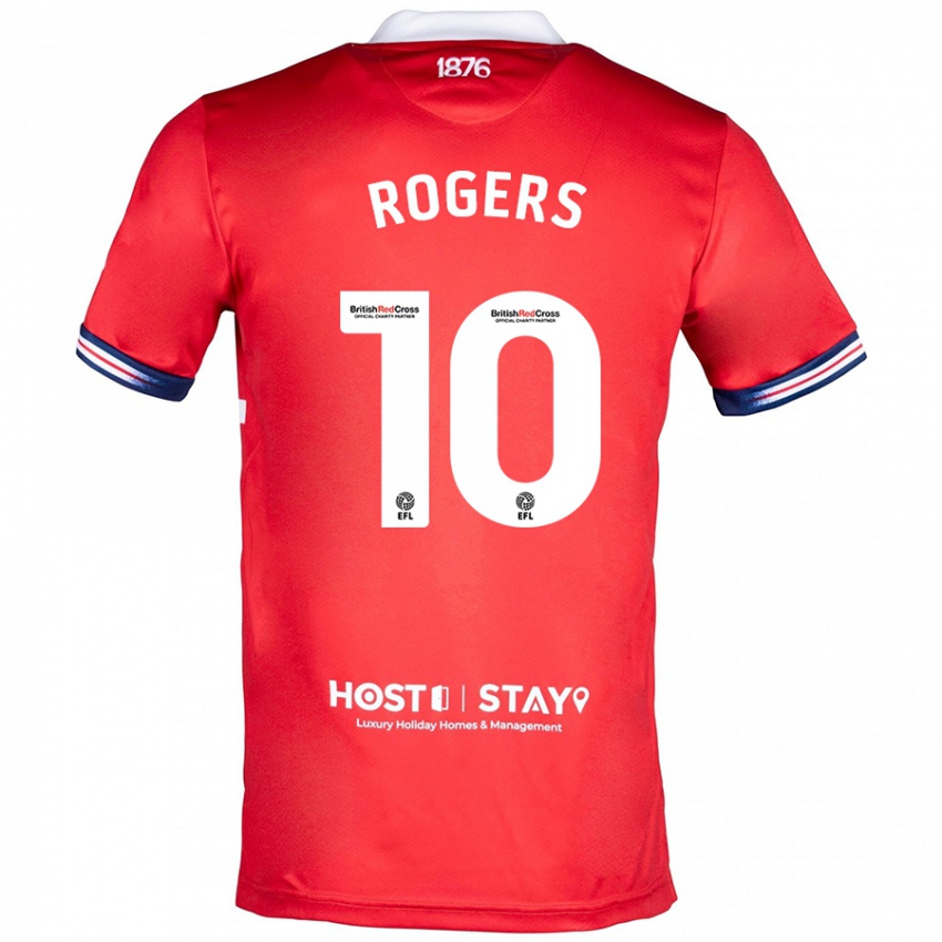 Barn Morgan Rogers #10 Rød Hjemmetrøye Drakt Trøye 2023/24 Skjorter T-Skjorte