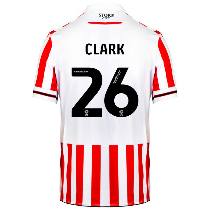 Barn Ciaran Clark #26 Rød Hvit Hjemmetrøye Drakt Trøye 2023/24 Skjorter T-Skjorte