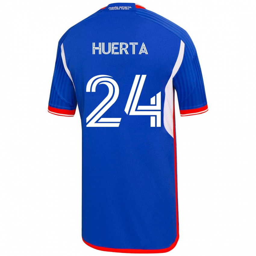 Barn Renato Huerta #24 Blå Hjemmetrøye Drakt Trøye 2023/24 Skjorter T-Skjorte