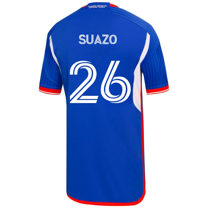 Barn Gretzel Suazo #26 Blå Hjemmetrøye Drakt Trøye 2023/24 Skjorter T-Skjorte