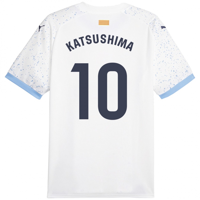 Barn Shinnosuke Katsushima #10 Hvit Bortetrøye Drakt Trøye 2023/24 Skjorter T-Skjorte