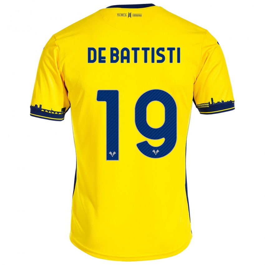 Barn Davide De Battisti #19 Gul Bortetrøye Drakt Trøye 2023/24 Skjorter T-Skjorte