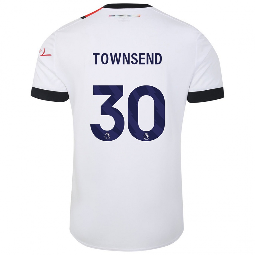 Barn Andros Townsend #30 Hvit Bortetrøye Drakt Trøye 2023/24 Skjorter T-Skjorte