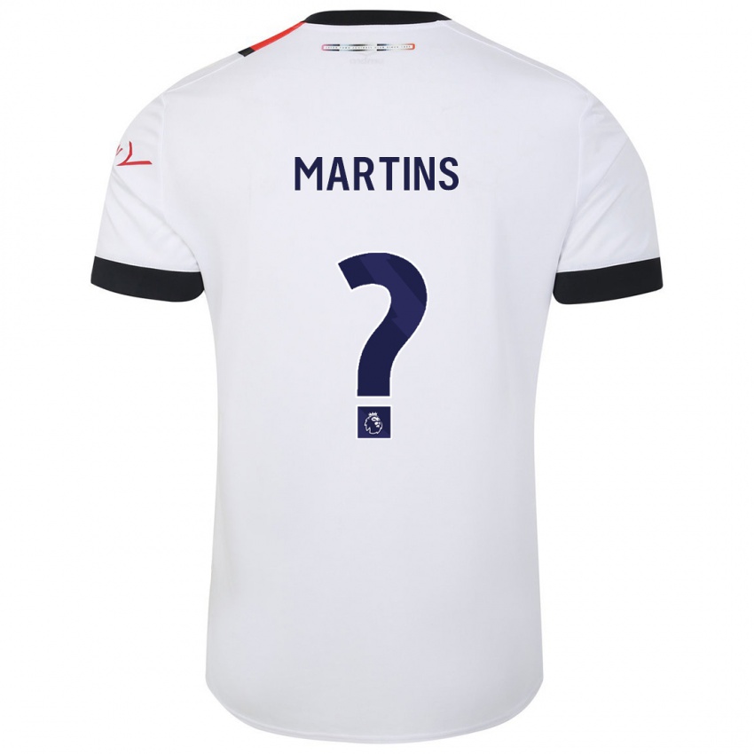 Barn Dominic Dos Santos Martins #0 Hvit Bortetrøye Drakt Trøye 2023/24 Skjorter T-Skjorte