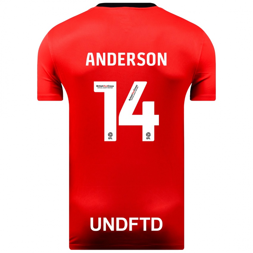 Barn Keshi Anderson #14 Rød Bortetrøye Drakt Trøye 2023/24 Skjorter T-Skjorte