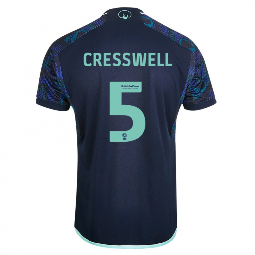 Barn Charlie Cresswell #5 Blå Bortetrøye Drakt Trøye 2023/24 Skjorter T-Skjorte