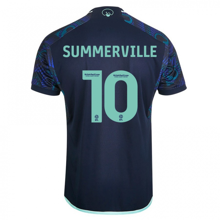 Barn Crysencio Summerville #10 Blå Bortetrøye Drakt Trøye 2023/24 Skjorter T-Skjorte