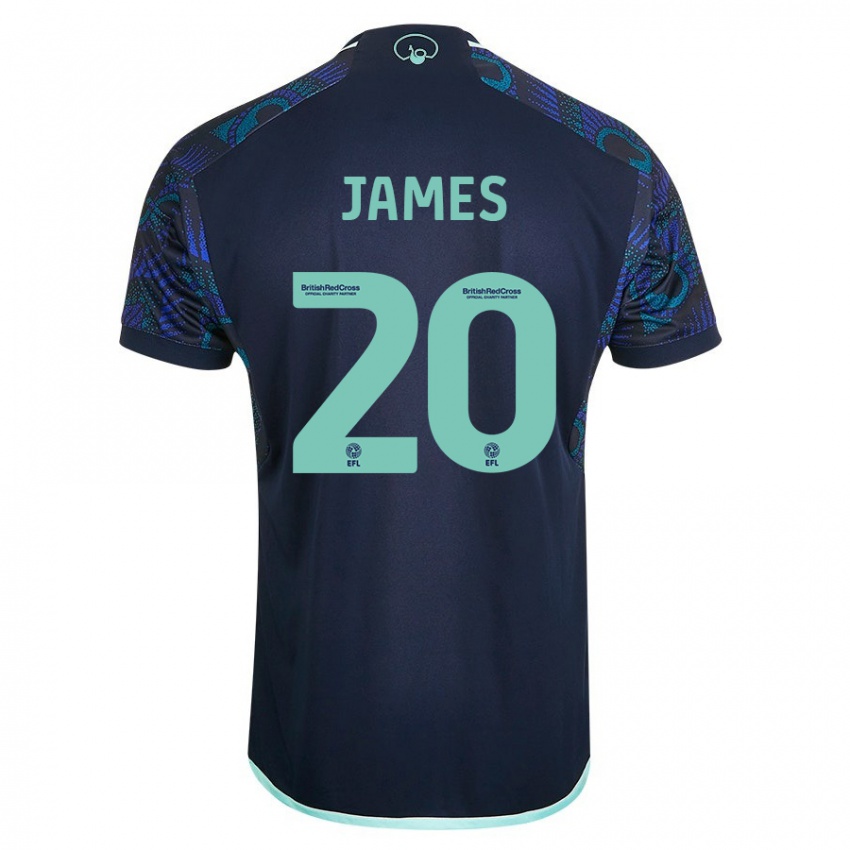 Barn Daniel James #20 Blå Bortetrøye Drakt Trøye 2023/24 Skjorter T-Skjorte