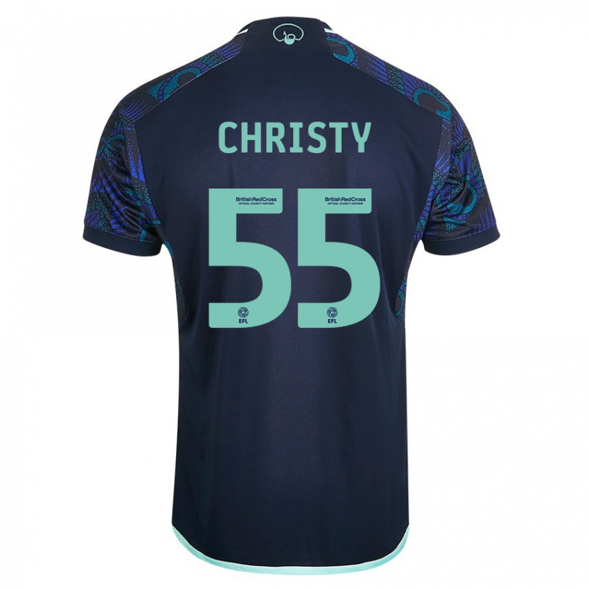 Barn Harry Christy #55 Blå Bortetrøye Drakt Trøye 2023/24 Skjorter T-Skjorte
