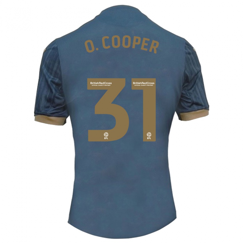 Barn Oliver Cooper #31 Mørk Blågrønn Bortetrøye Drakt Trøye 2023/24 Skjorter T-Skjorte