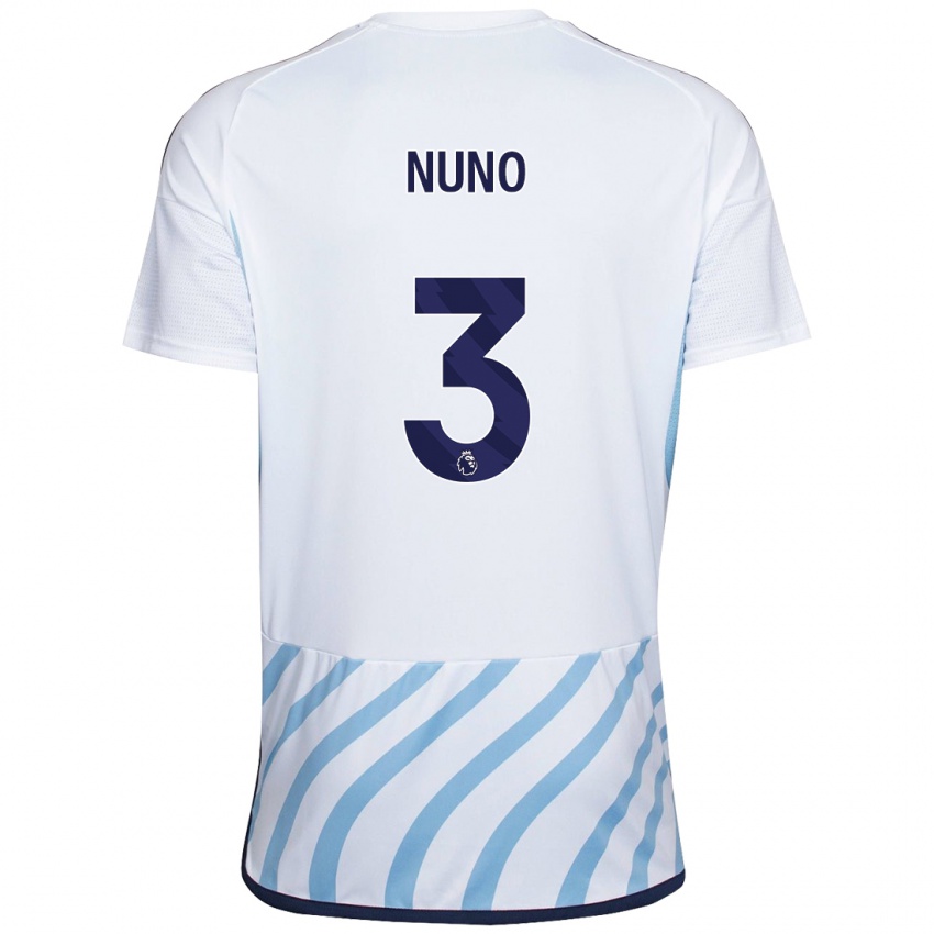 Barn Nuno Tavares #3 Hvit Blå Bortetrøye Drakt Trøye 2023/24 Skjorter T-Skjorte
