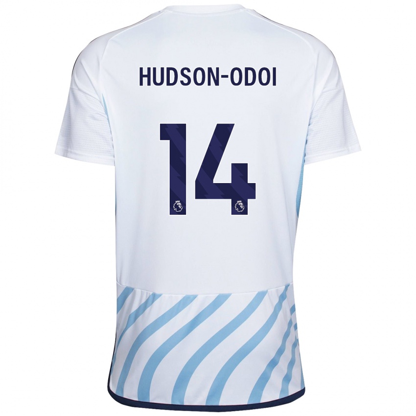 Barn Callum Hudson-Odoi #14 Hvit Blå Bortetrøye Drakt Trøye 2023/24 Skjorter T-Skjorte